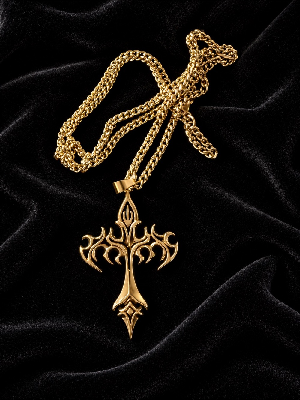 Silver and Black Gothic Cross